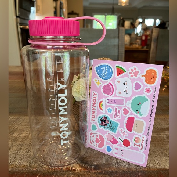 NEW Tonymoly 34-Ounce WATER BOTTLE with Limited Edition STICKER SET! - Picture 1 of 5